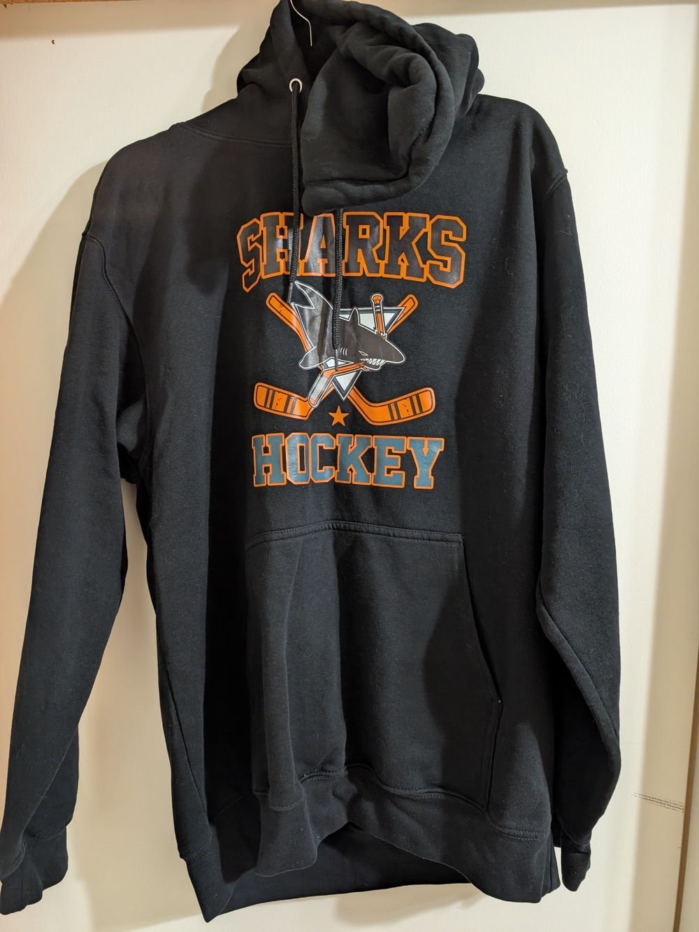 Black Sharks Hockey Graphic Pullover Hoodie